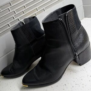Cole Haan Black Textured Ankle Booties